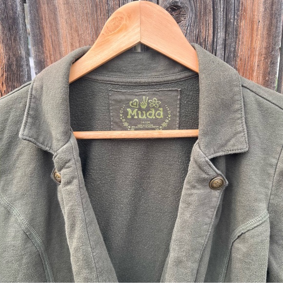 Mudd Forest Green Y2K Peplum Open Front Lace Detail Jacket, Juniors Size L - Picture 2 of 4